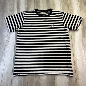 Uniqlo Disney Mickey Mouse Shirt Mens Large Black White Striped Embroidered Men